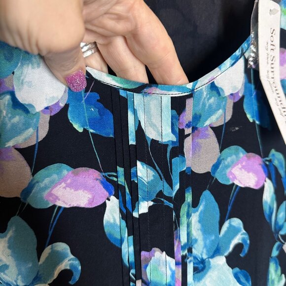 Soft Surroundings Night Bloom Long Sleeve Tiered Shift Dress Womens Size XL Boho - Picture 5 of 10